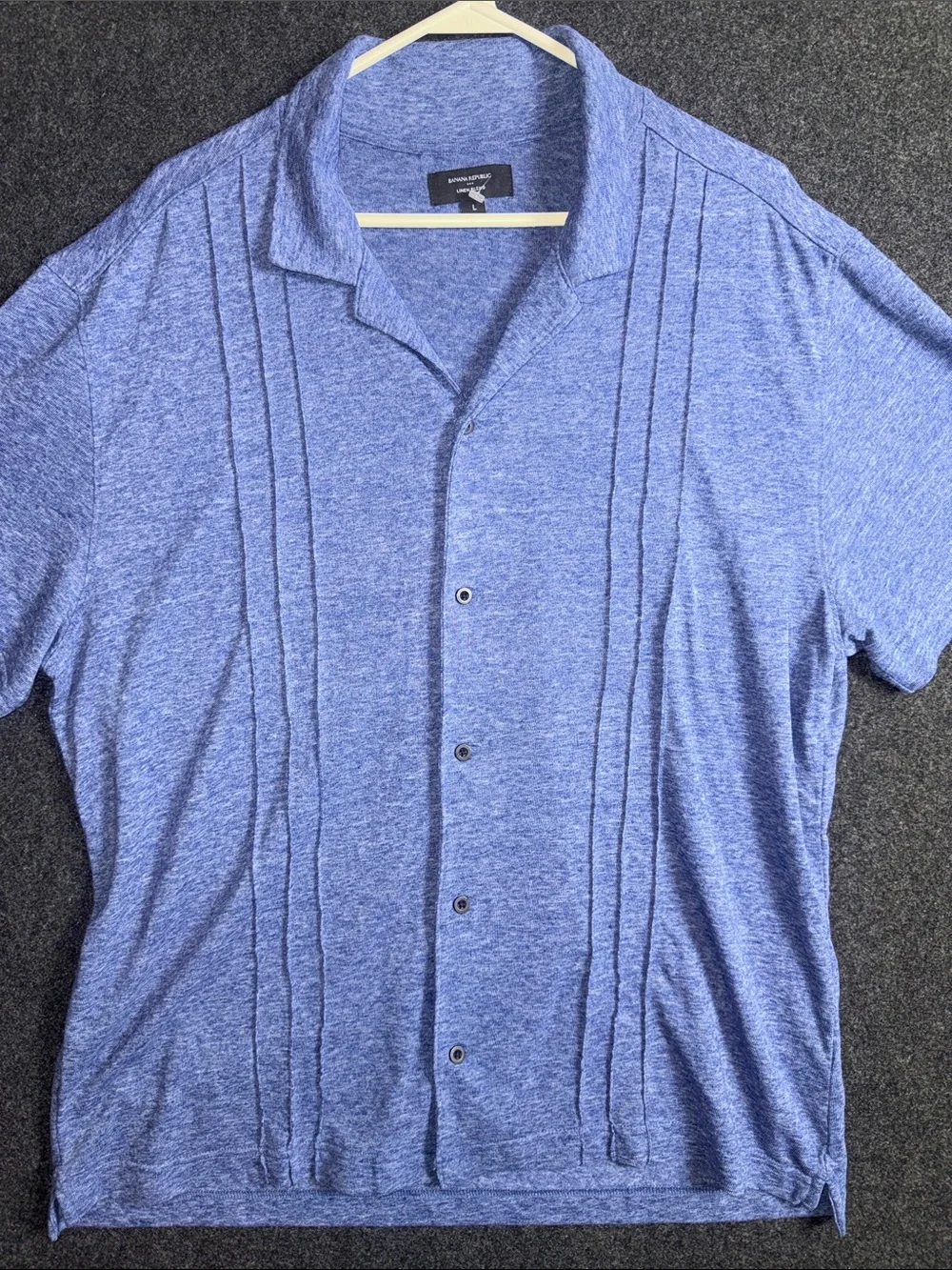 Banana Republic Men's Heathered Periwinkle Knit Shirt Jacket